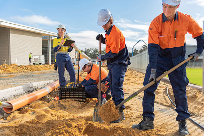 Electrical Workers Digging